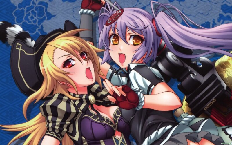 Two Anime Girls Fighting — Purple, Action-packed
