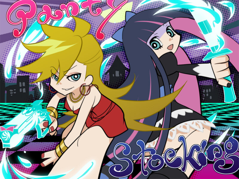 Two Anime Girls Fighting — Purple