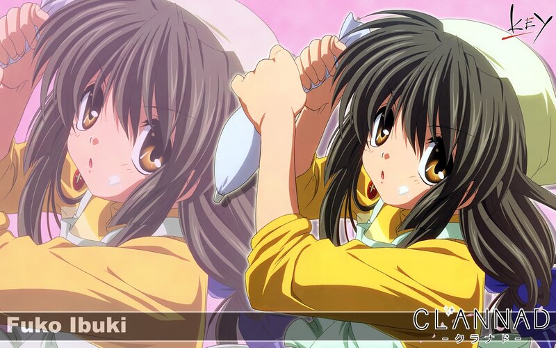 Two Anime Girls Fighting — Yellow, Playful