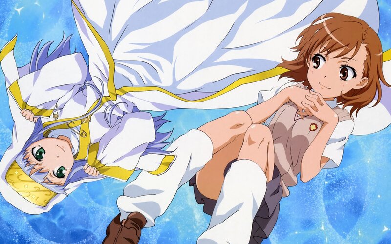 Two Anime Girls Floating — Blue