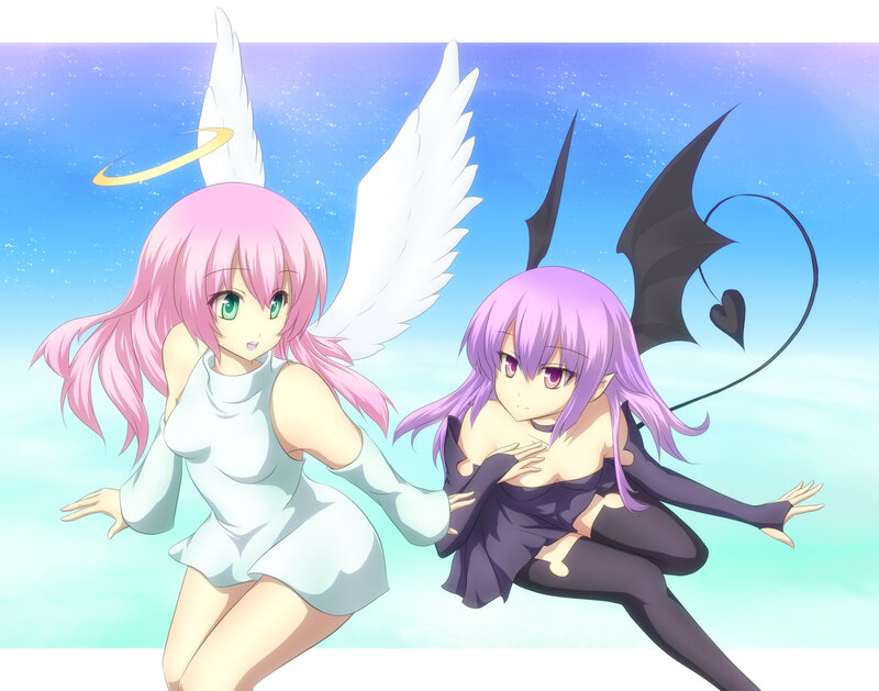 Two Anime Girls Flying