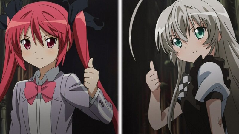two anime girls giving thumbs up