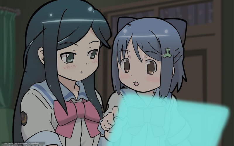 Two Anime Girls — Gray, Curious