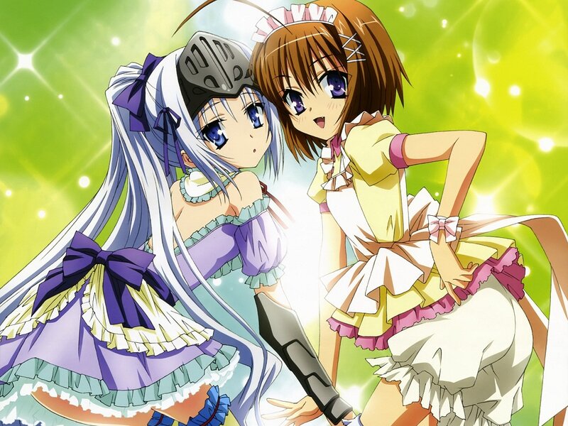 Two Anime Girls — Green, Bright