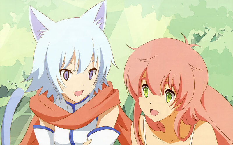 Two Anime Girls — Green, Calm, Cat Ears