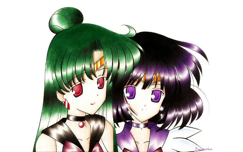 Two Anime Girls — Green, Calm, Green Hair