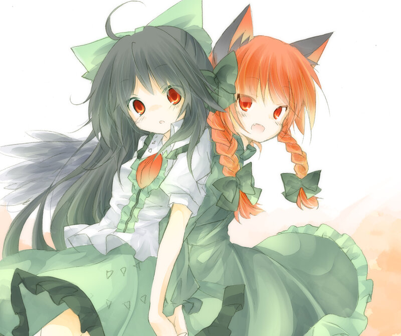 Two Anime Girls — Green, Calm