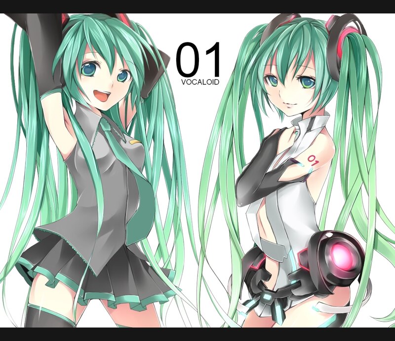 Two Anime Girls — Green, Playful, Green Hair