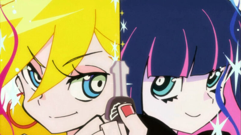 Two Anime Girls Holding a Key