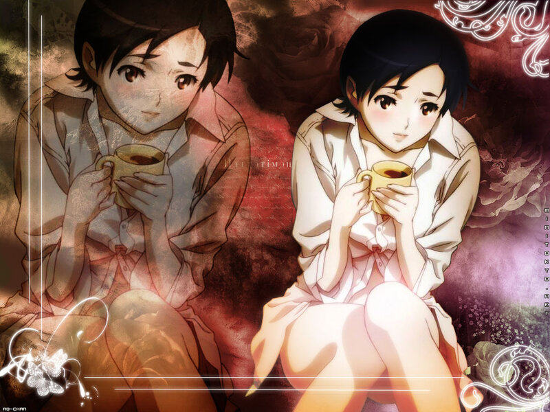 Two Anime Girls Holding Cups