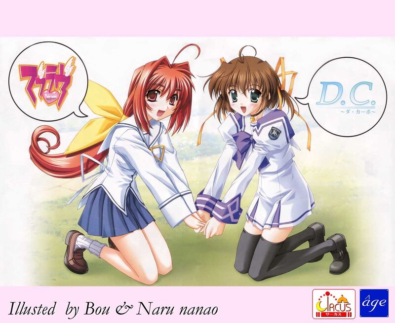 Two anime girls holding hands