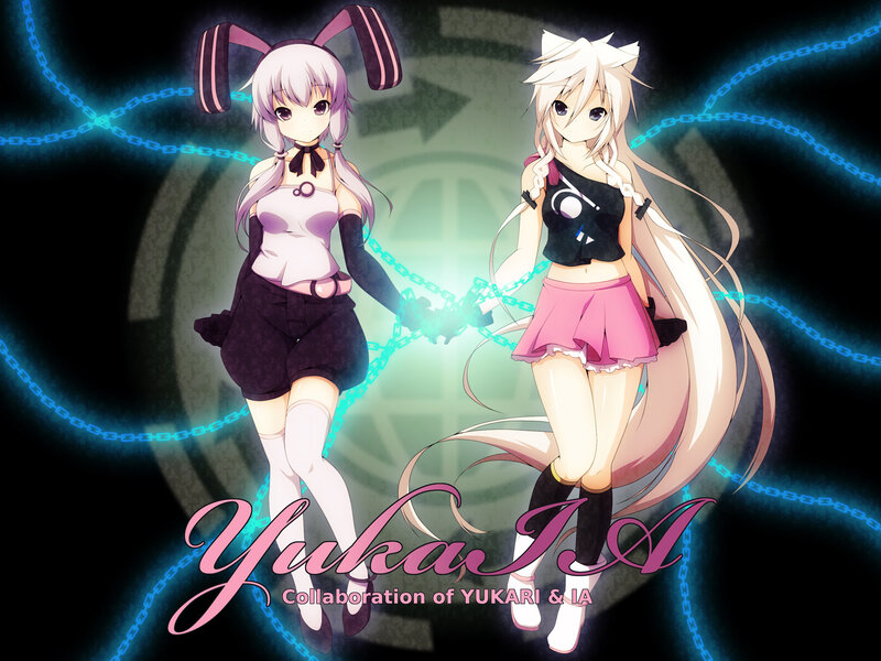 Two Anime Girls Holding Hands — Black, Dramatic, Night
