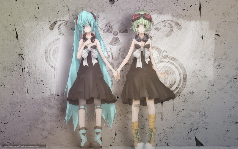 Two Anime Girls Holding Hands — Brown, Calm, Dresses