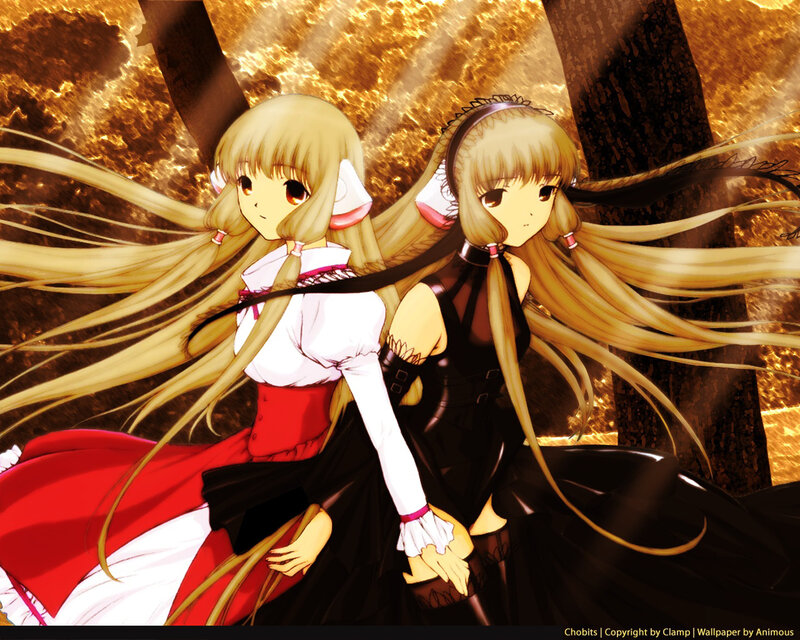 Two Anime Girls Holding Hands — Gold