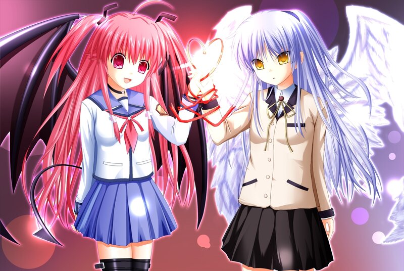 Two Anime Girls Holding Hands — Pink, Dramatic