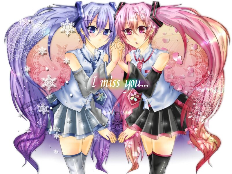 Two Anime Girls Holding Hands — Purple