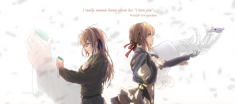 Two Anime Girls Holding Hands — White, Melancholic