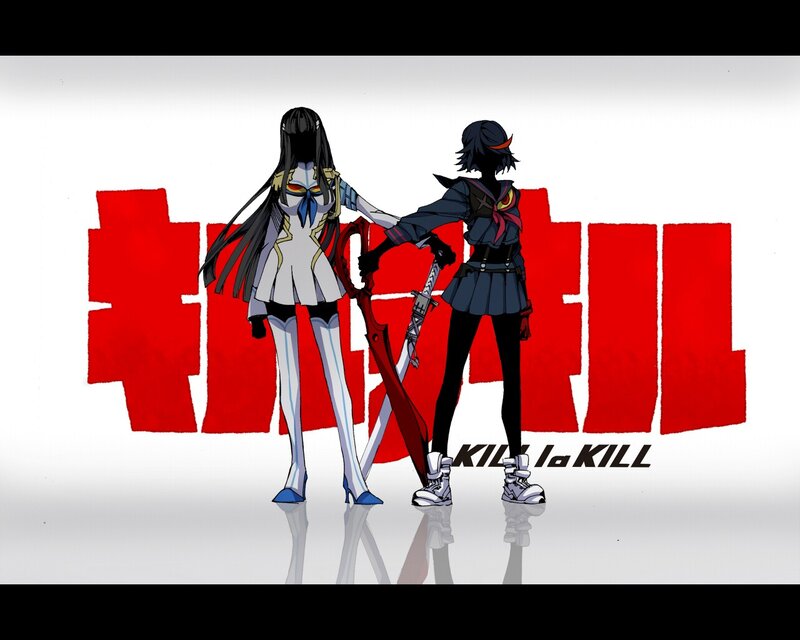 Two Anime Girls Holding Swords