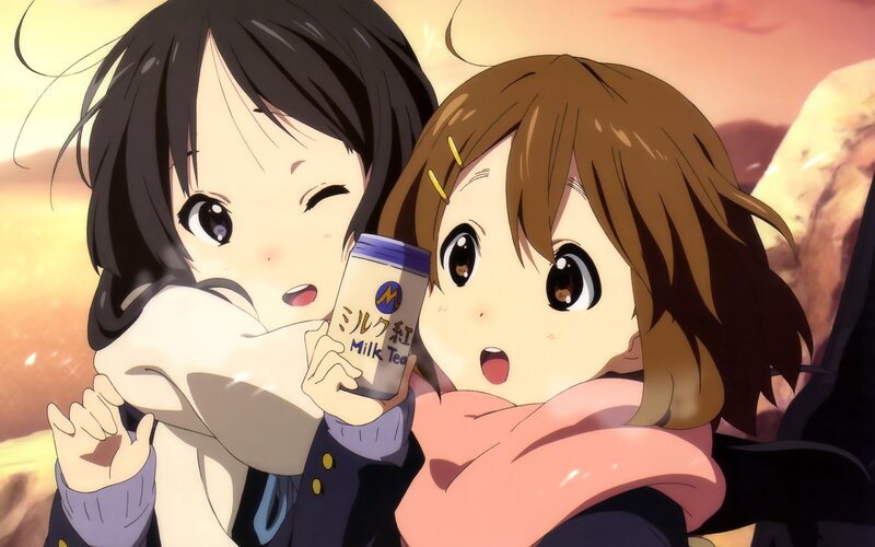 Two Anime Girls Holding Tea