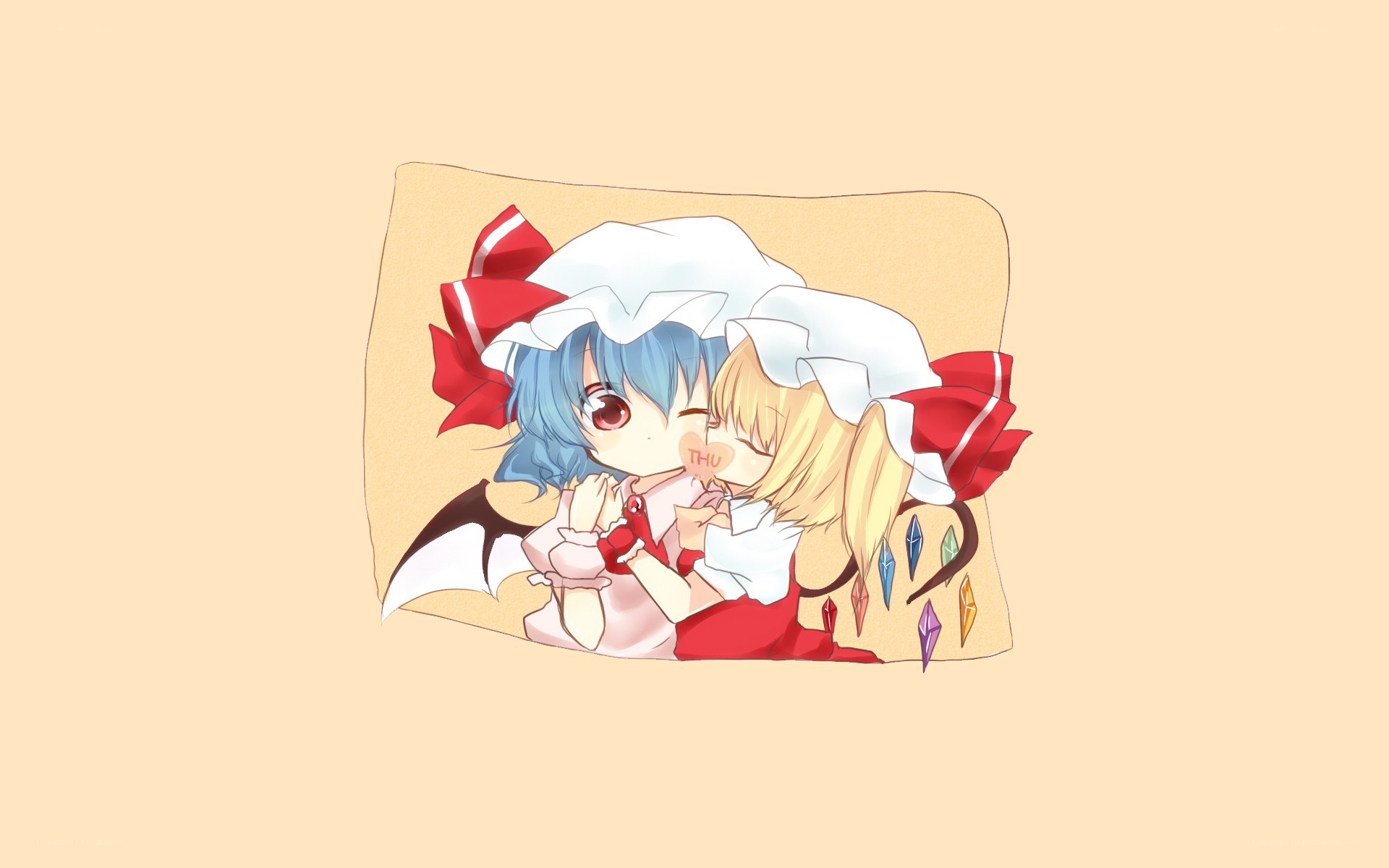 two anime girls hugging