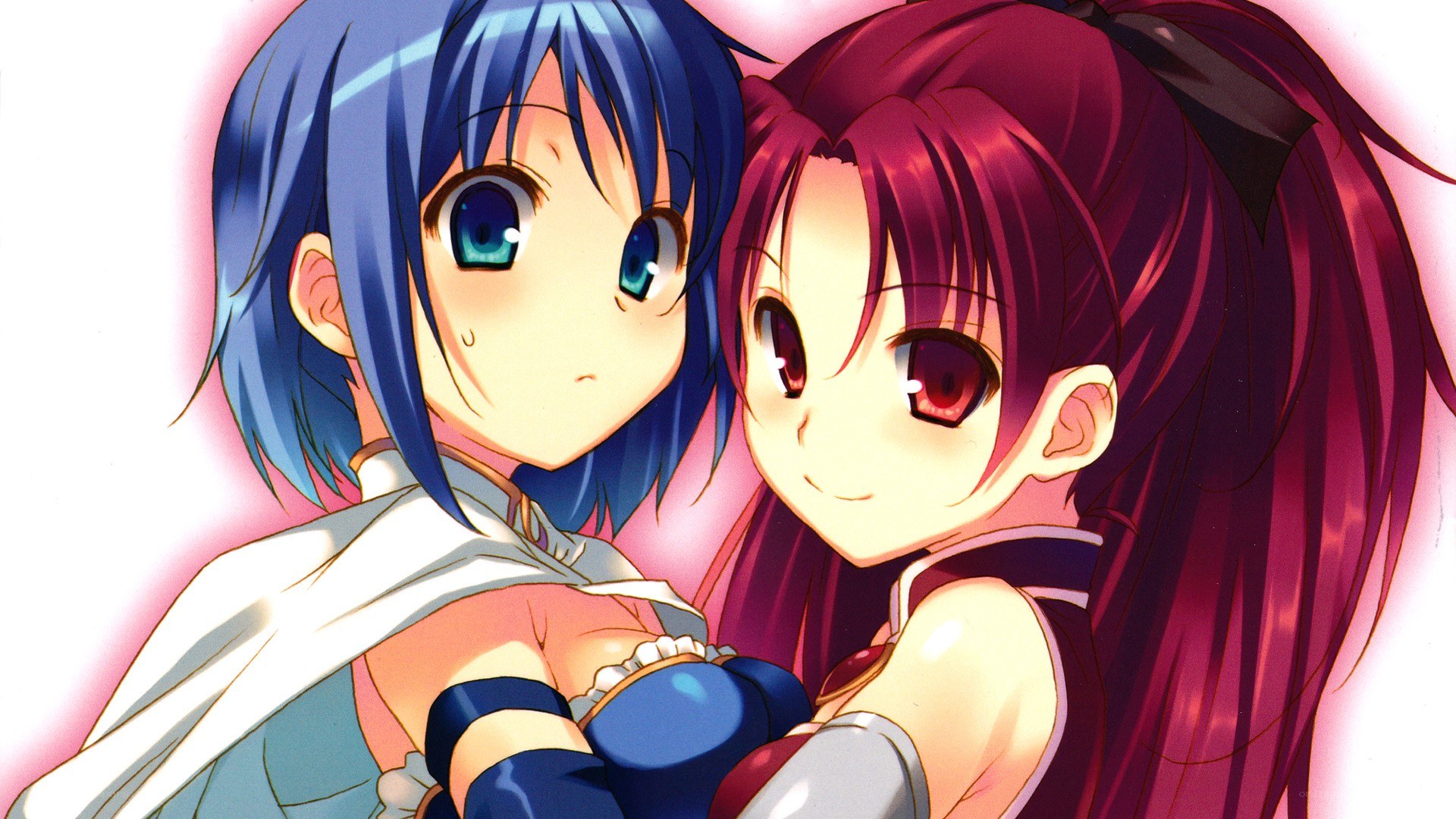 Two anime girls hugging