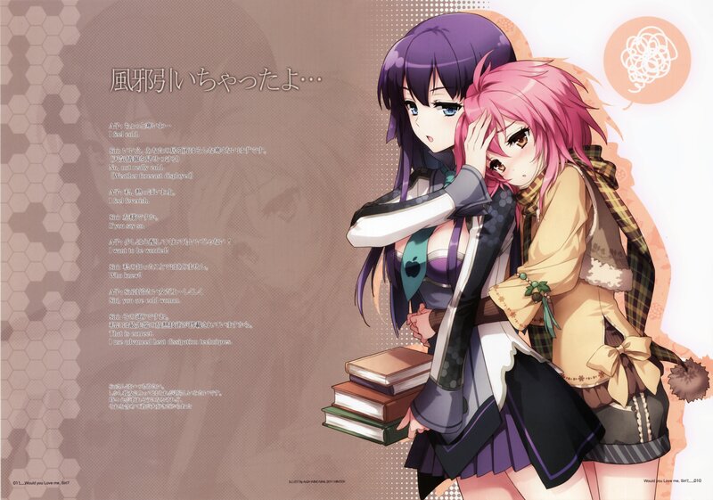 Two anime girls hugging