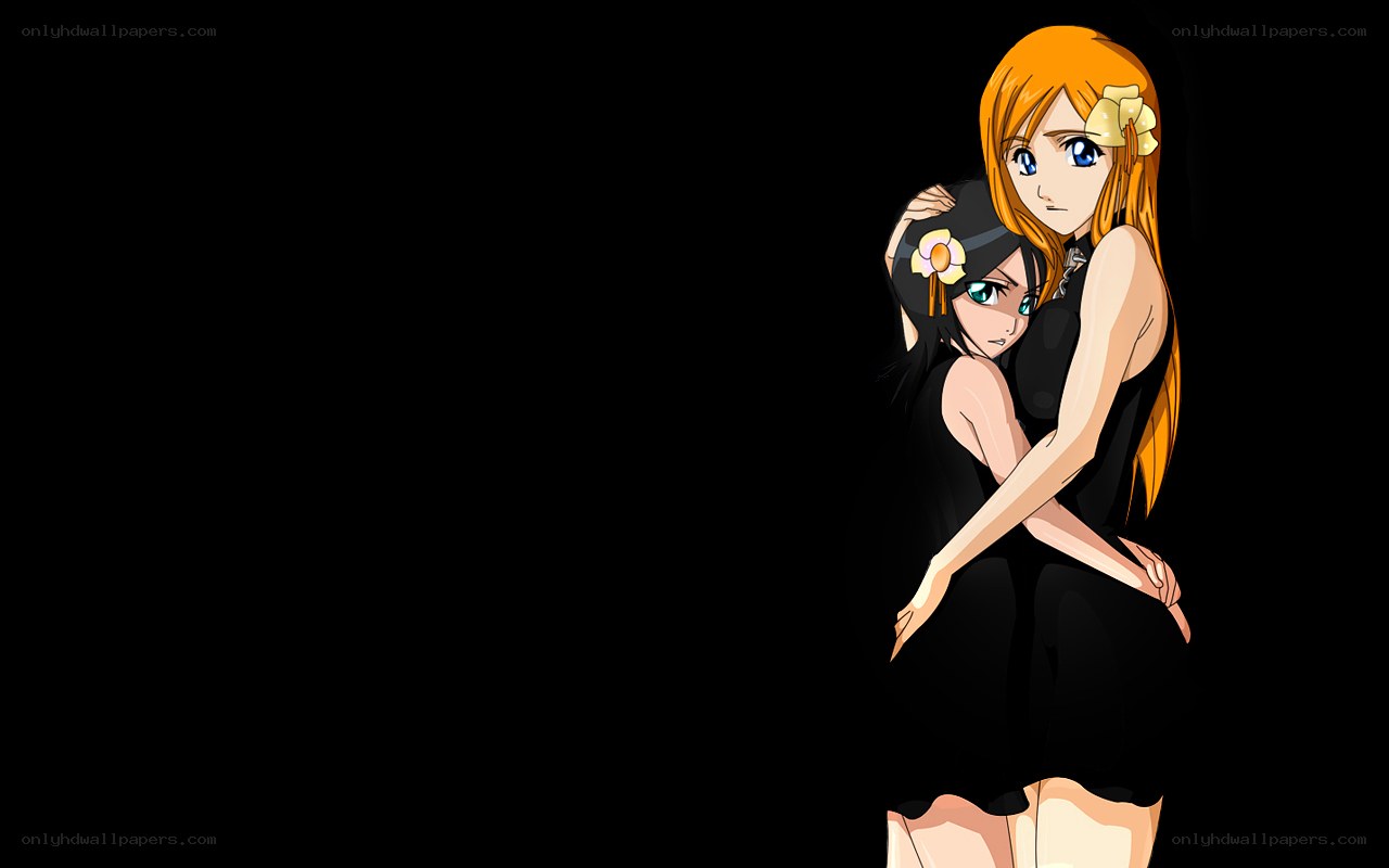 two anime girls hugging