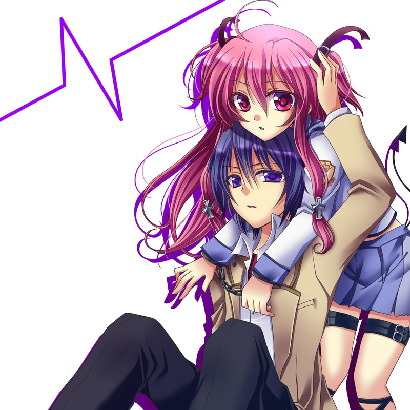 two anime girls hugging