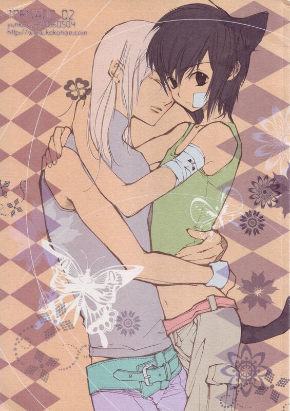 two anime girls hugging