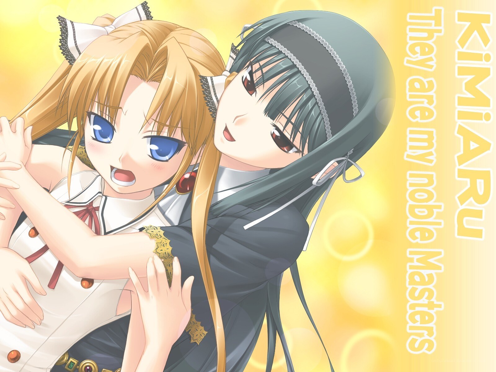 Two anime girls hugging