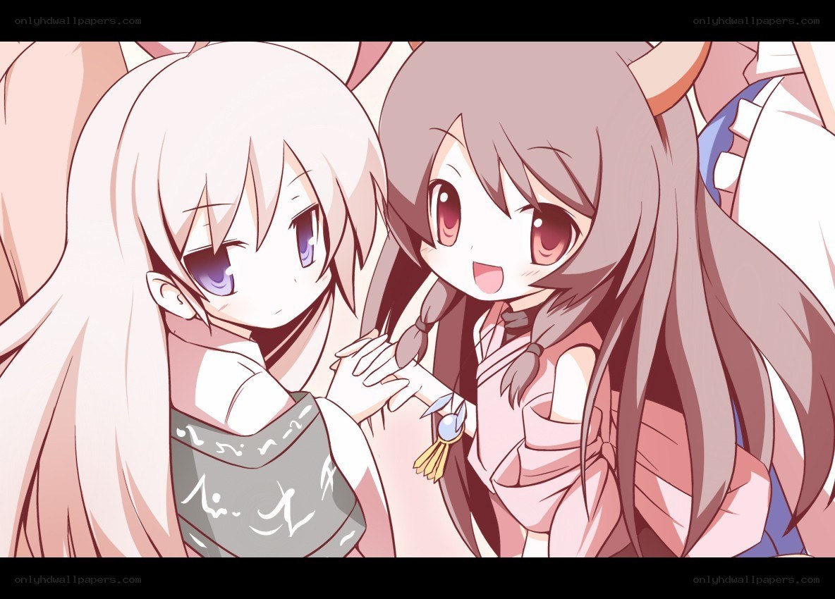 two anime girls hugging