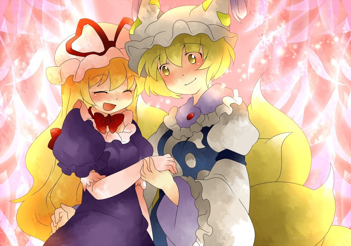 Two anime girls hugging