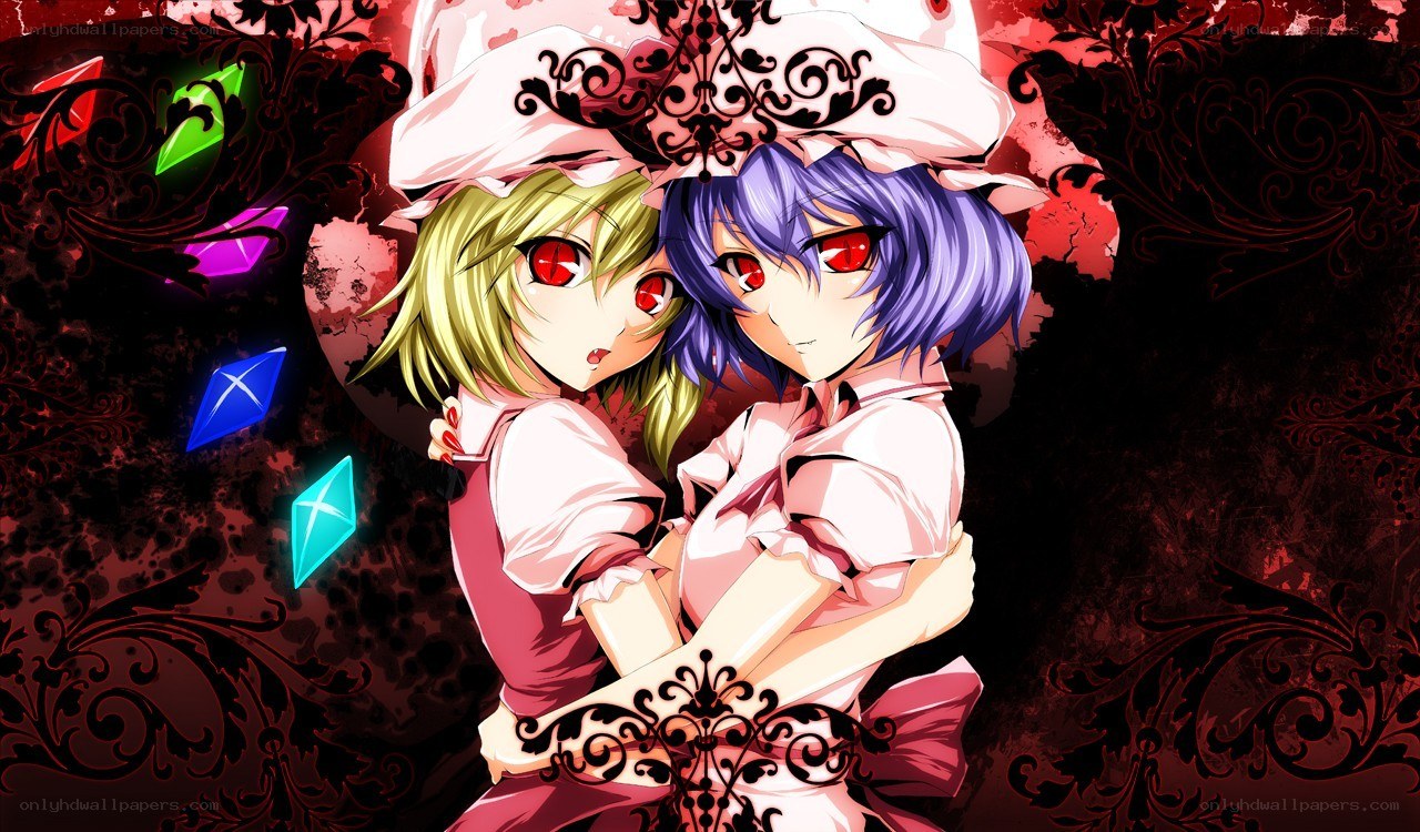 Two anime girls hugging