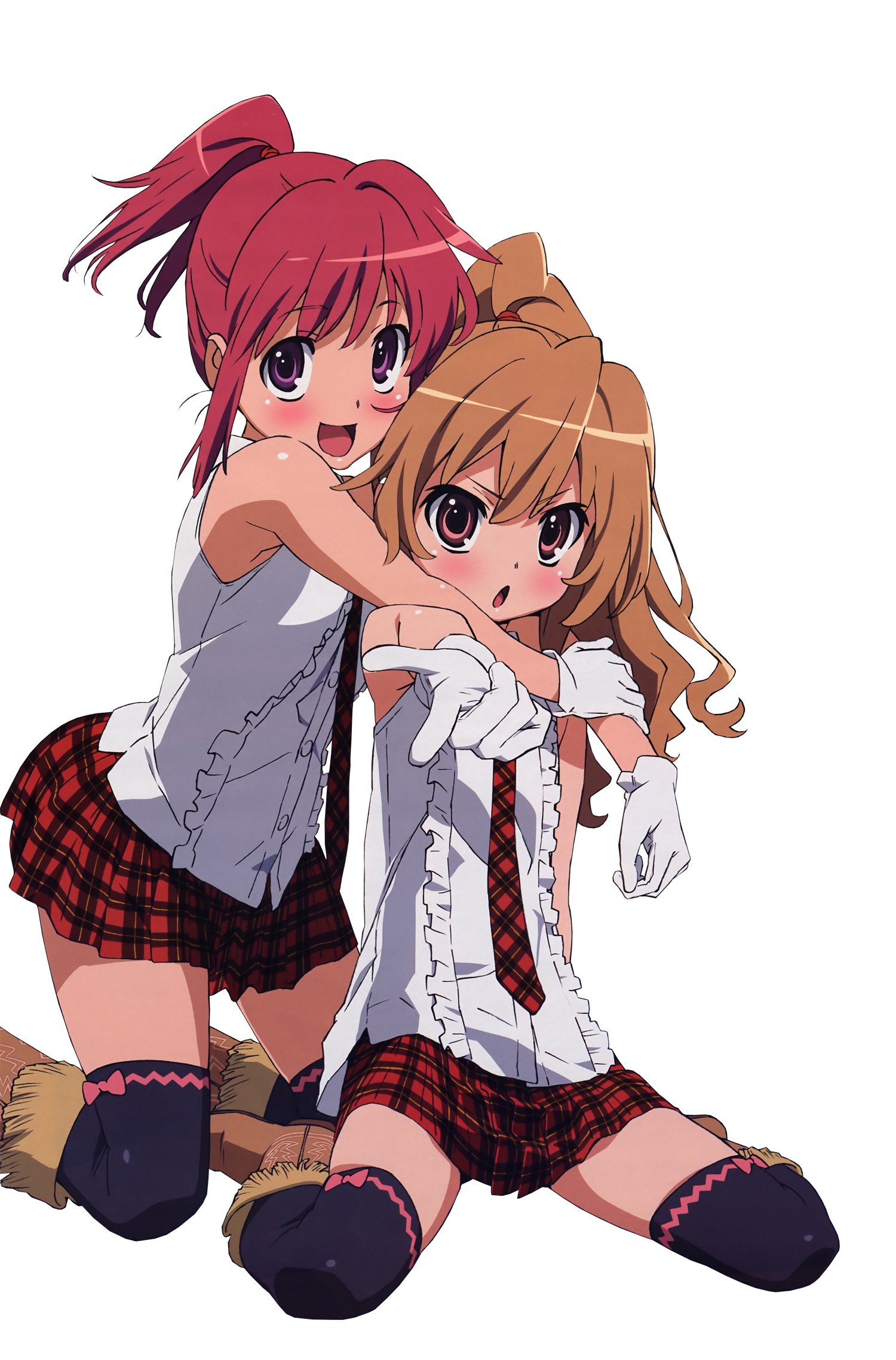 Two anime girls hugging