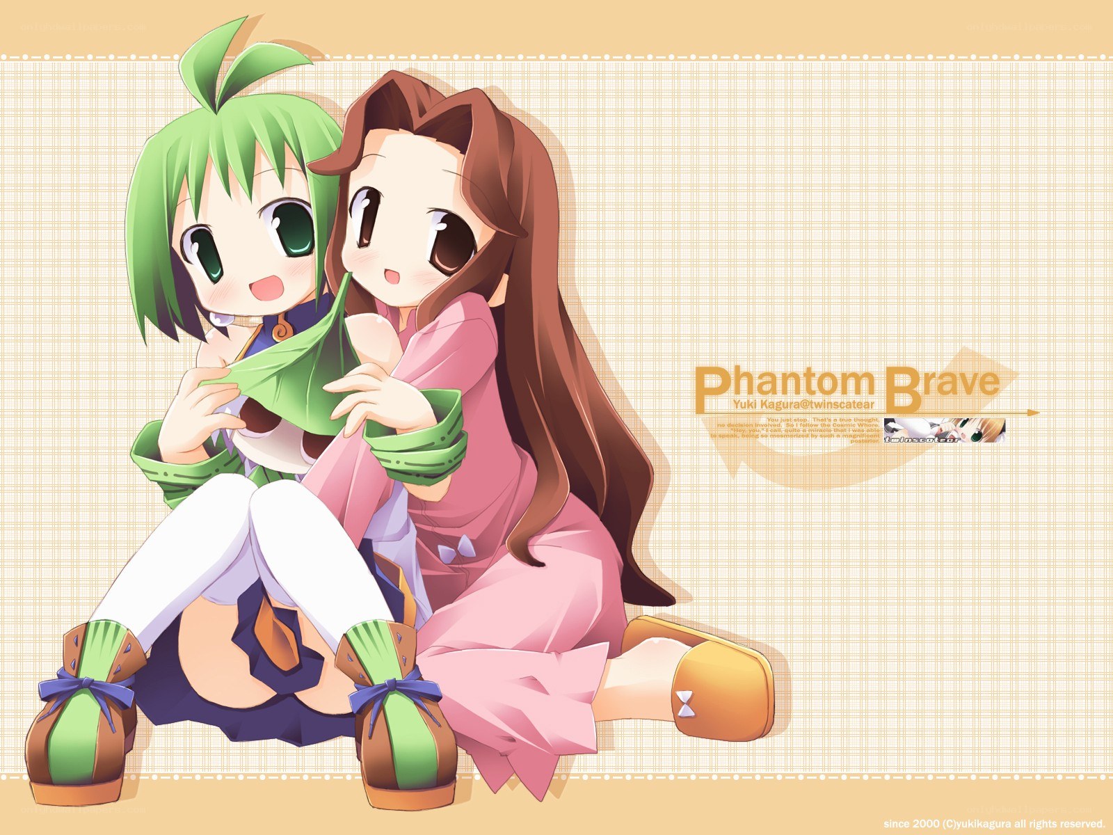 Two anime girls hugging