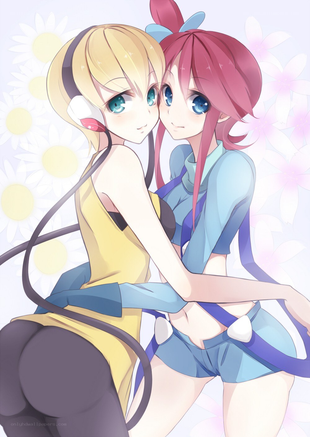 Two anime girls hugging
