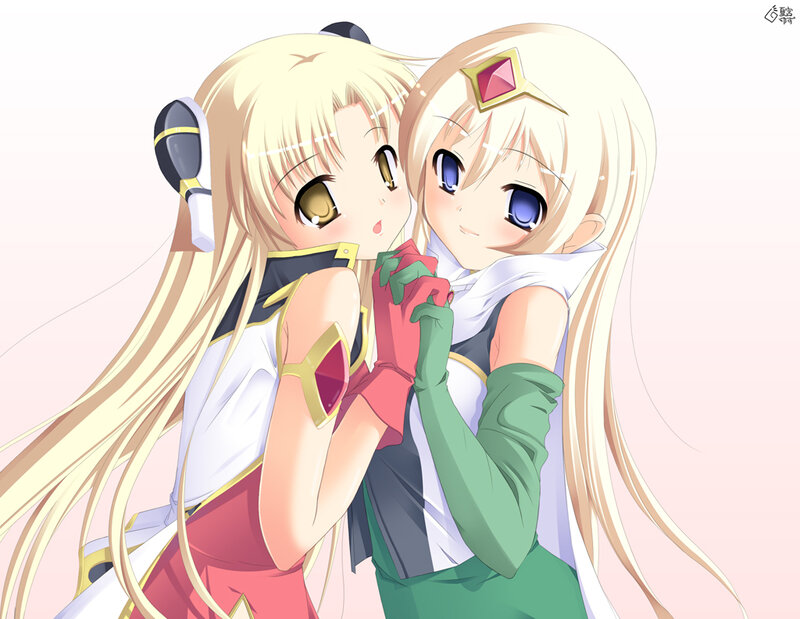 Two Anime Girls Hugging — Blonde