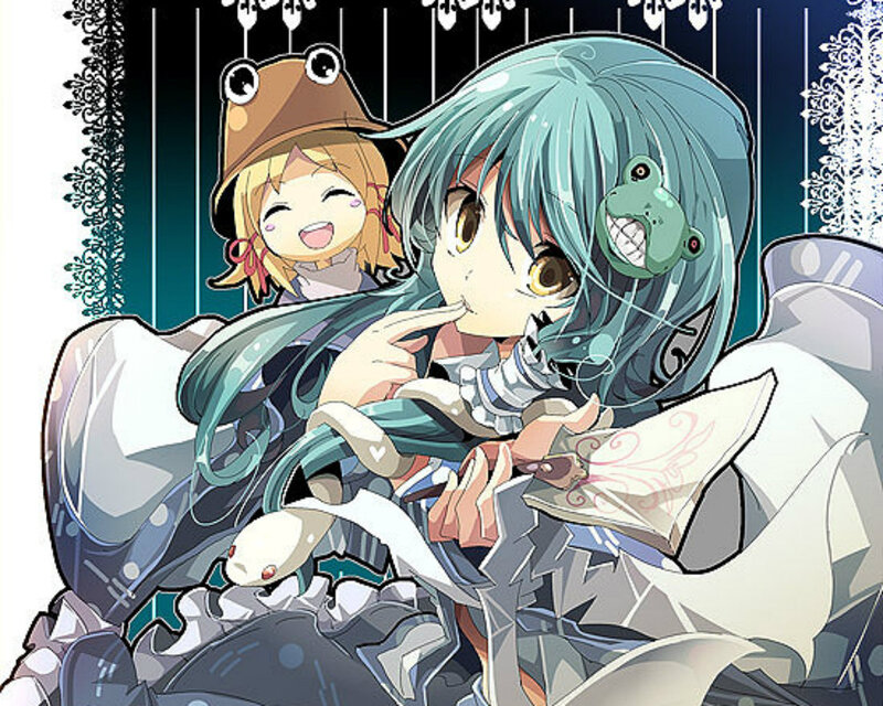 Two Anime Girls Hugging — Blue, Playful, Frog Hat