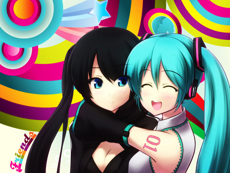 Two Anime Girls Hugging — Cyan