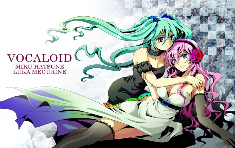 Two Anime Girls Hugging — Green, Calm