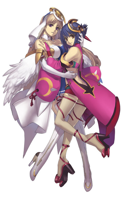 Two Anime Girls Hugging — Pink, Affectionate, Wings