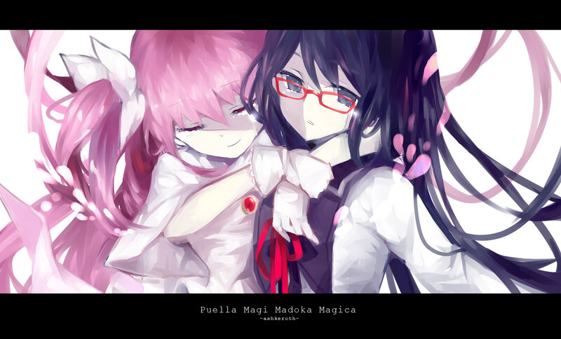 Two Anime Girls Hugging — Pink, Intimate, Digital Art