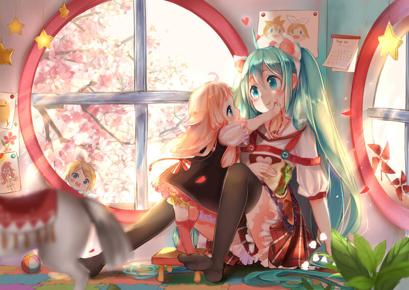 Two Anime Girls Hugging — Pink, Peaceful, Spring