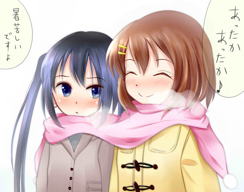 Two Anime Girls Hugging — Pink, Warm