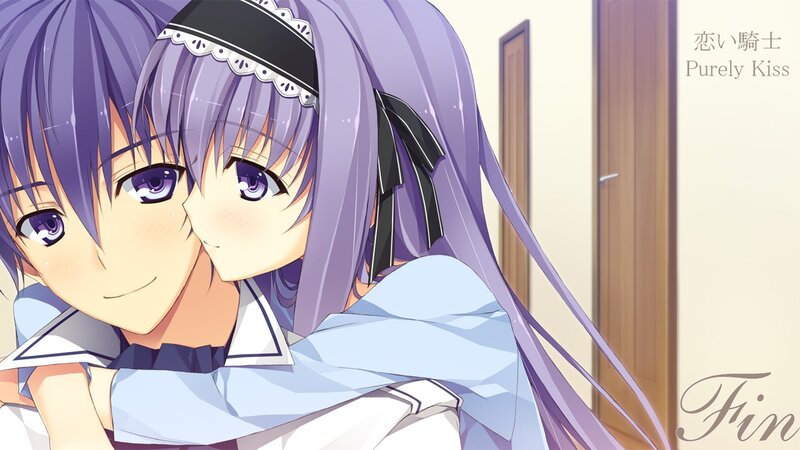 Two Anime Girls Hugging — Purple, Affectionate, Hug