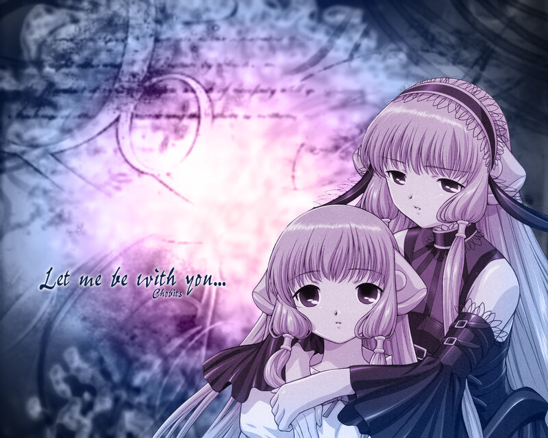 Two Anime Girls Hugging — Purple, Dramatic, Hug