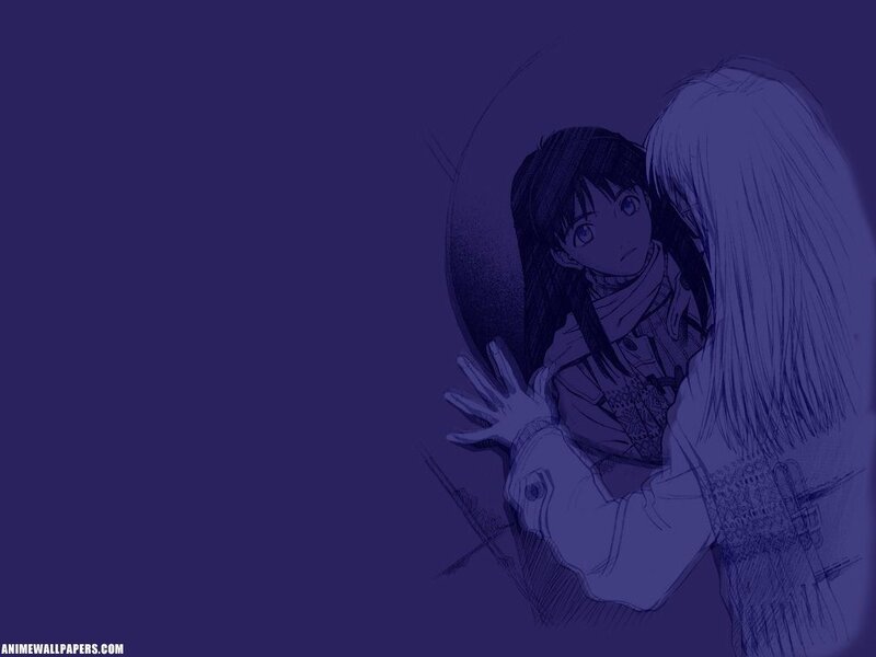 Two Anime Girls Hugging — Purple, Dramatic, Night, Hug