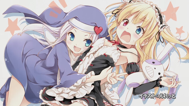 Two Anime Girls Hugging — Purple, Happy