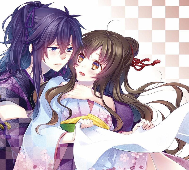 Two Anime Girls Hugging — Purple, Intimate