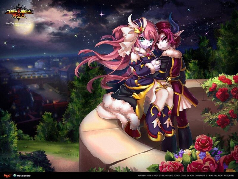 Two Anime Girls Hugging — Purple, Romantic, Night